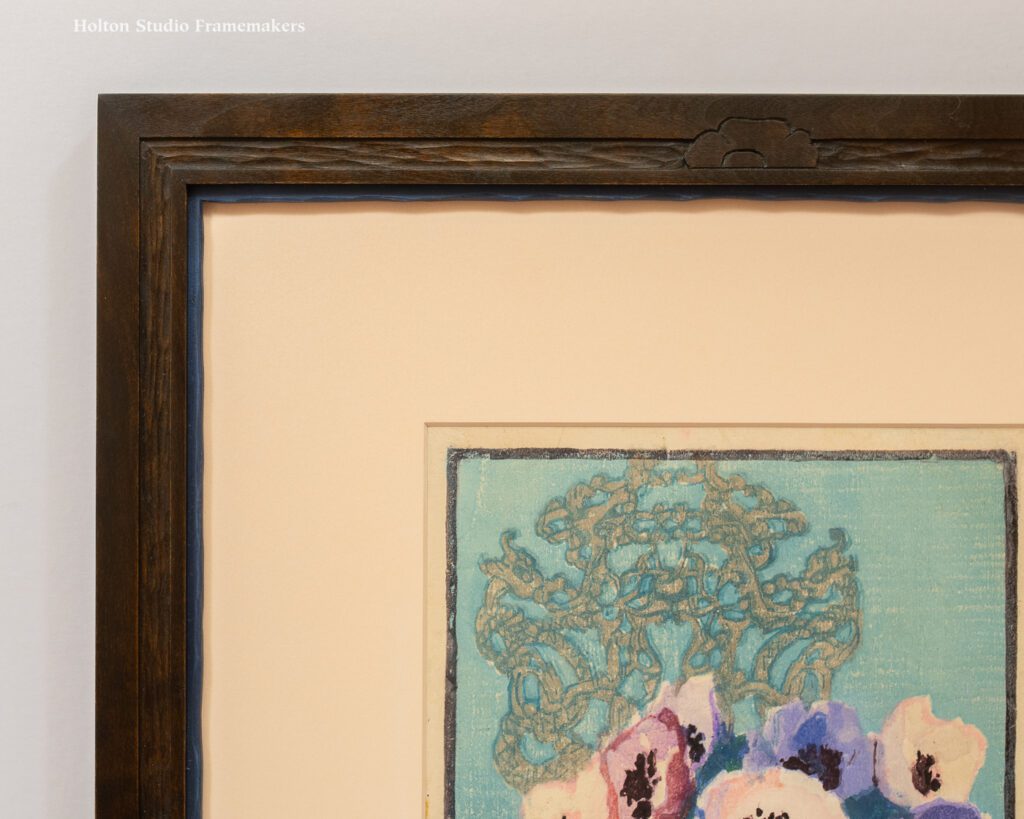 Framed Margaret Patterson block print—detail