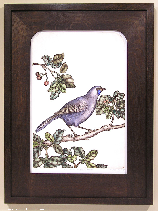 Flat-on-NewZ-bird-web Print framed with flat