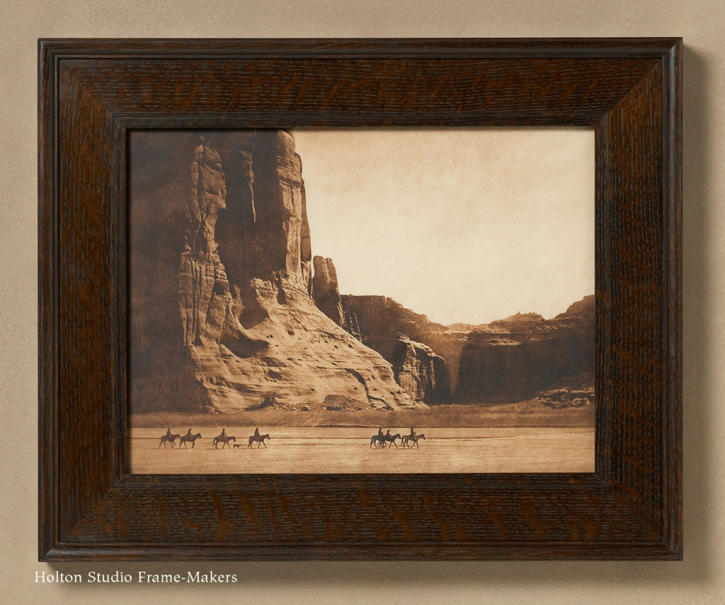 No. 108—2-1/2" + C No. 488—5/8" on photogravure by Edward S. Curtis (Mountain Hawk Editions), "Canon deChelly." More about this piece...
