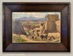 Carved compound frame on oil painting