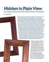 Read Tim's article on the oak frame tradition, in Style 1900 magazine, Winter 2008-09