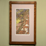 Framed Yamamoto print, "Wisteria Pergola"