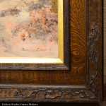 Corner detail, echoing shrubs in the painting 