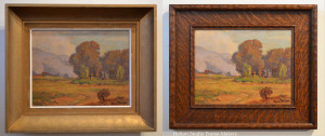 Dana Bartlett painting, framing before and after