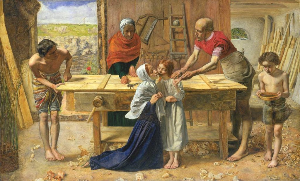 Christ in the House of His Parents ('The Carpenter's Shop') 1849-50 Sir John Everett Millais, Bt 1829-1896 Purchased with assistance from the Art Fund and various subscribers 1921 http://www.tate.org.uk/art/work/N03584
