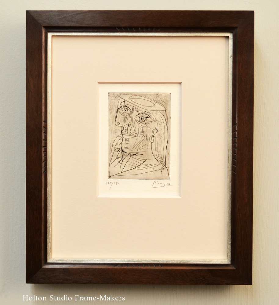 Picasso etching, framed