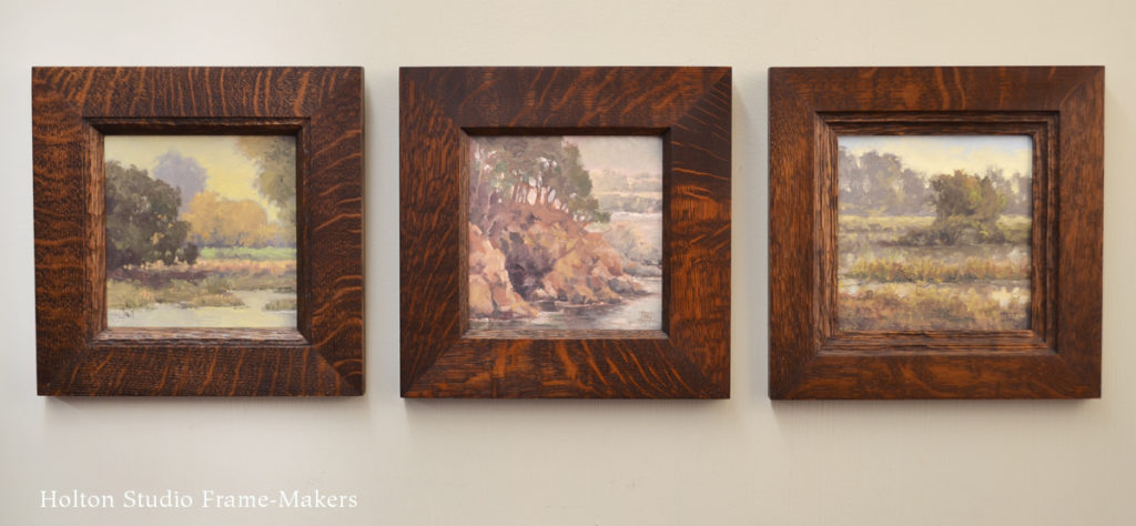 set of three small California landscape paintings by Richard Lindenberg