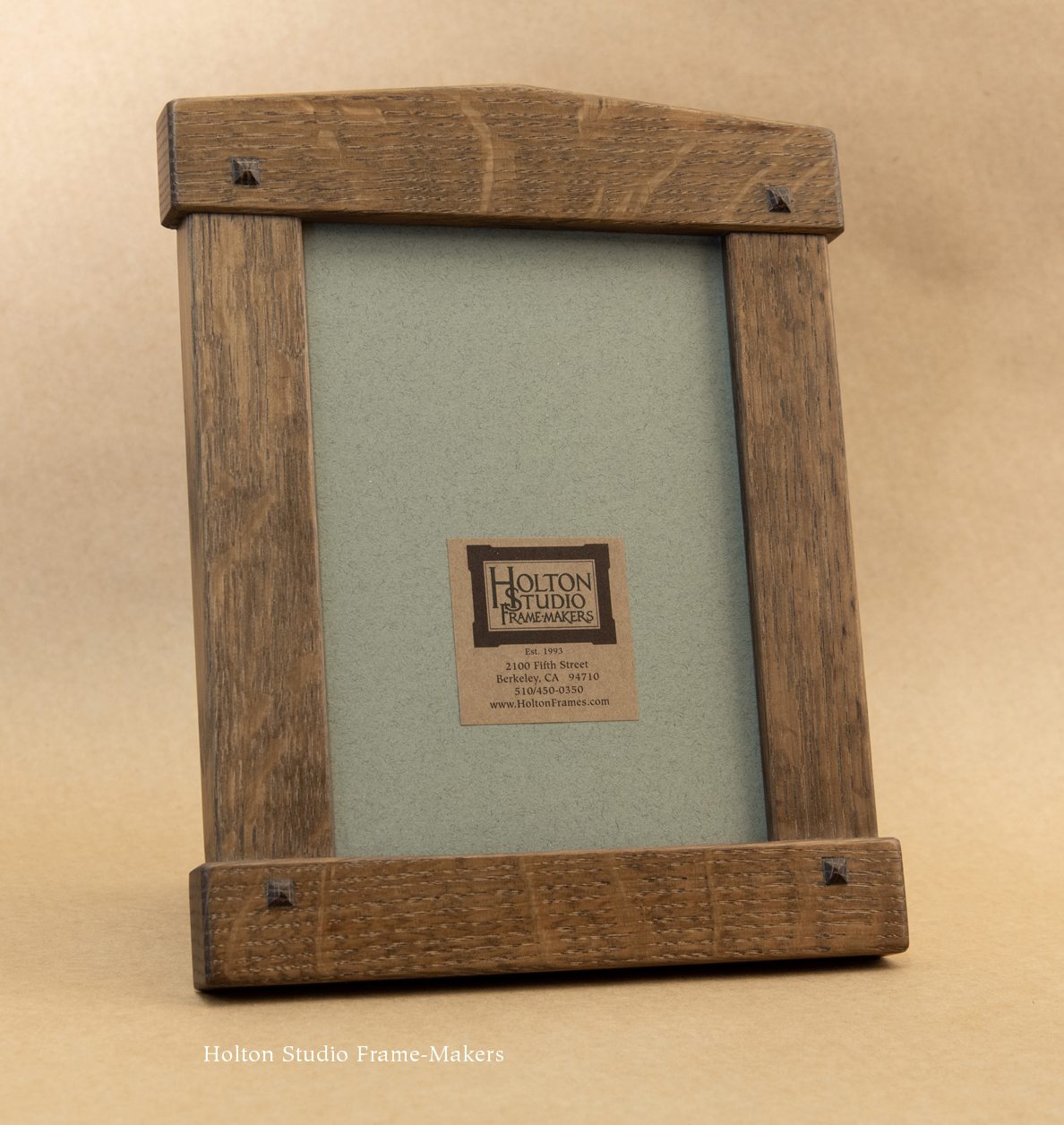Item 17 P01 Holton Studio Frame Makers This Bungalow Style Frame Features Mortise And Tenon Joinery A Peaked Top Inlaid Square Plugs Made From Quartersawn White Oak With Nut Brown