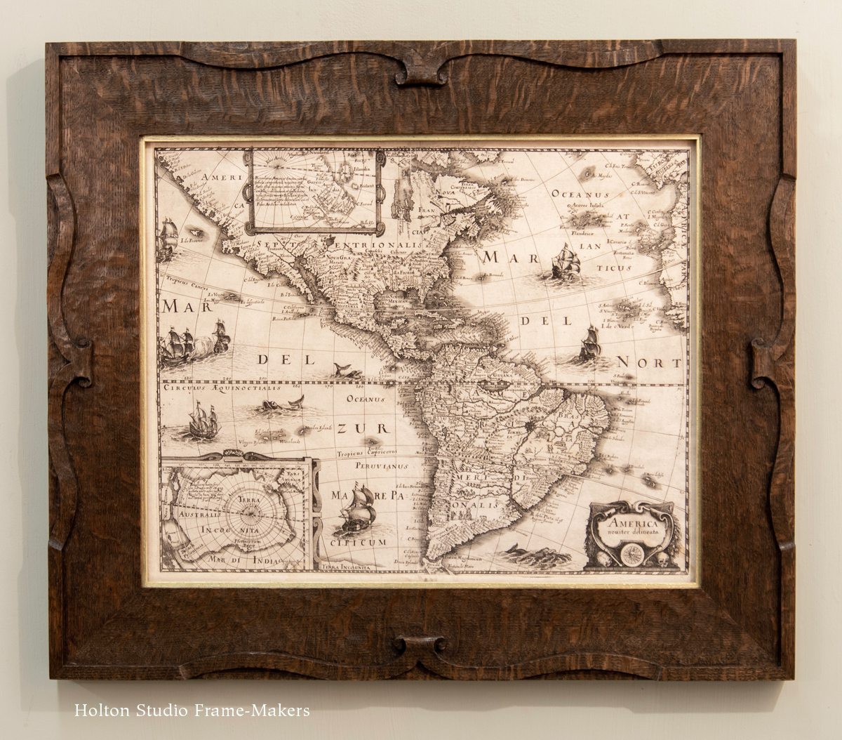 Framed antique map