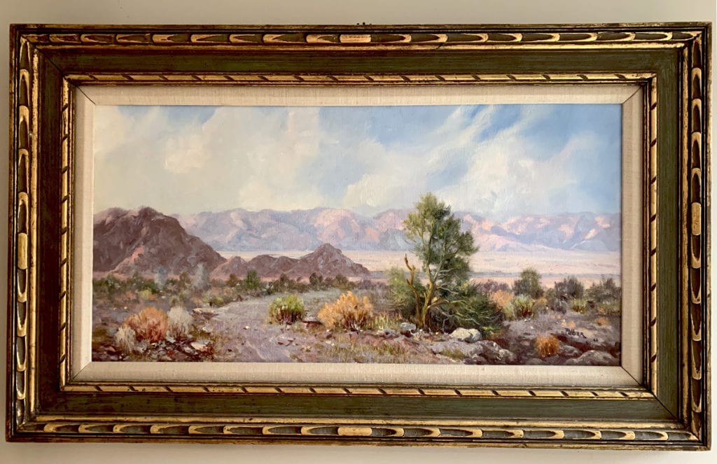 Bill Bender painting, "Day's End" before re-framing