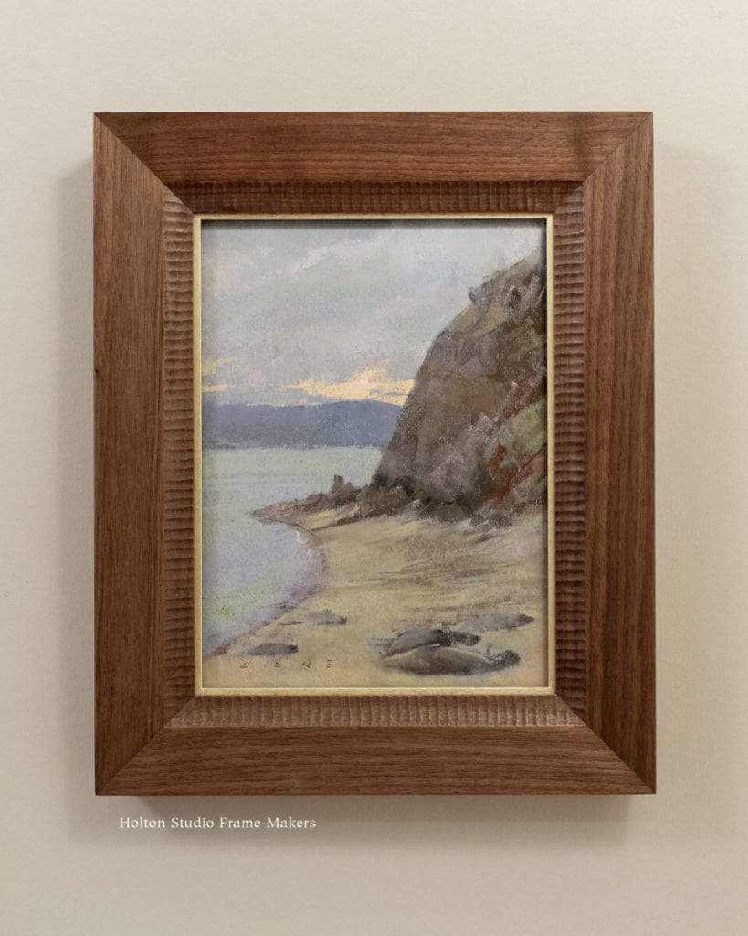 Framed Bill Cone pastel, "Cliff A.M."