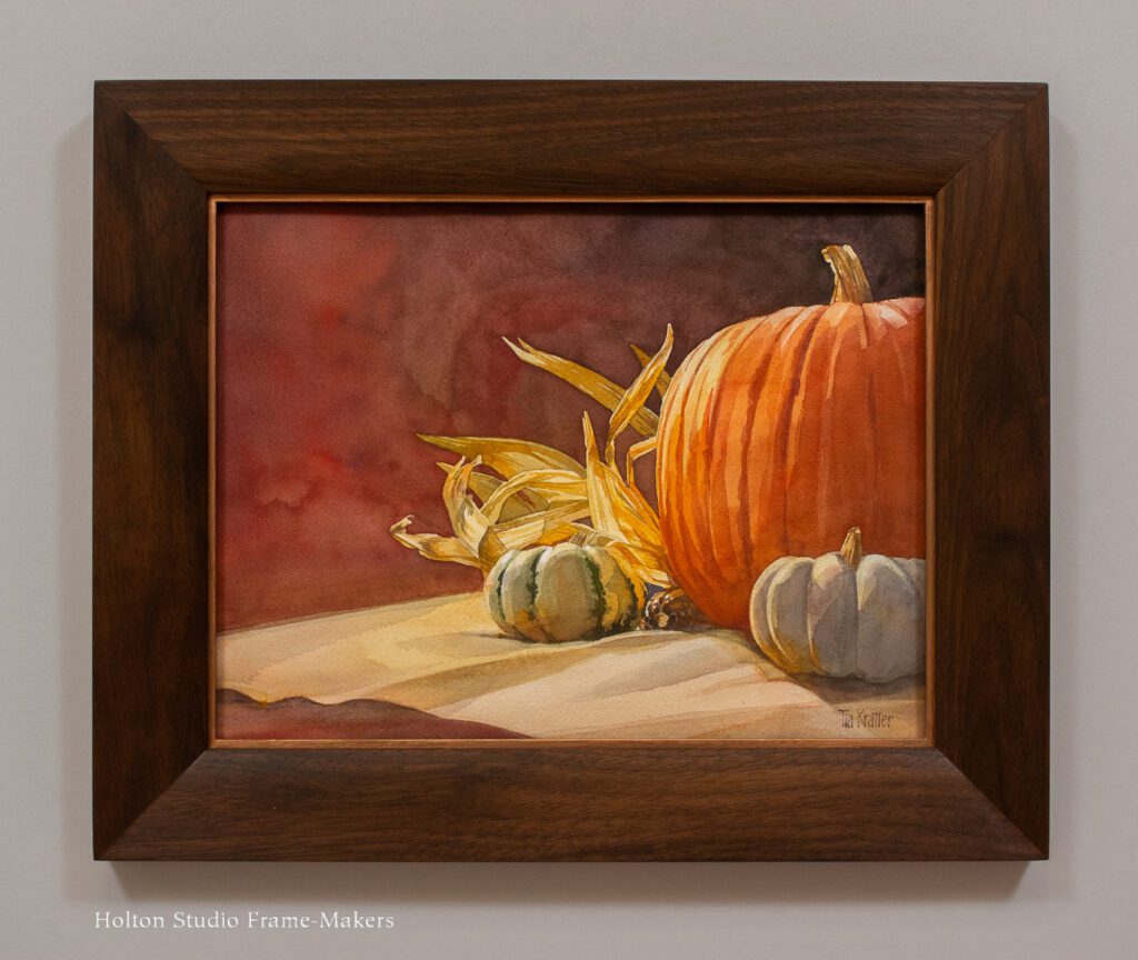 Framed Tia Kratter painting, "Harvest"