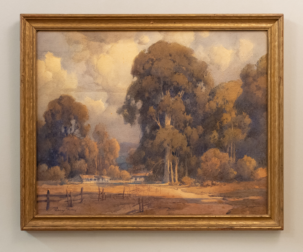Percy Gray watercolor in period frame
