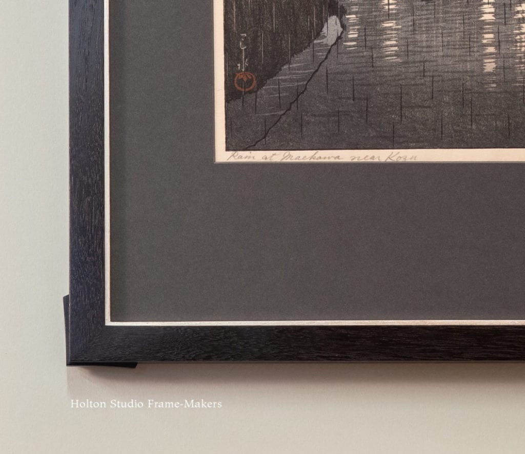 Framed print by Kawase Hasui—frame detail