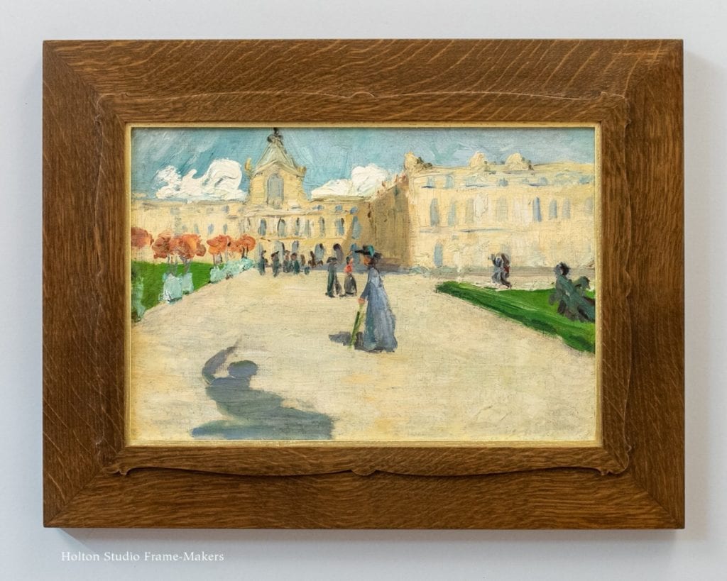 Framed painting of Paris street scene