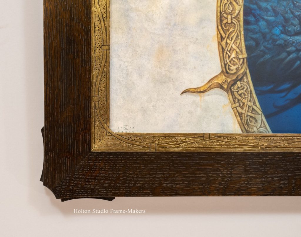 Frame detail for M Ceran painting, Jormungandr