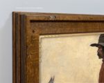 Framed NC Wyeth painting, corner detail