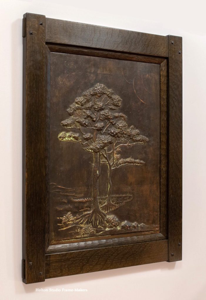 Hans Jauchen hammered copper plaque