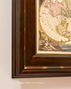 Framed Joan Blaeu map--detail