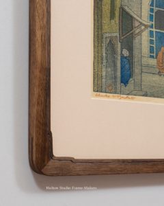 Framed Charles Bartlett print--corner detail