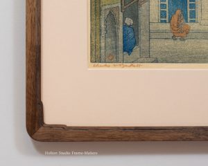 Framed Charles Bartlett print--corner detail