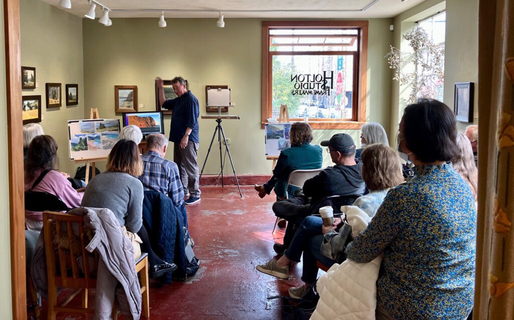 Bill Cone doing pastel demo