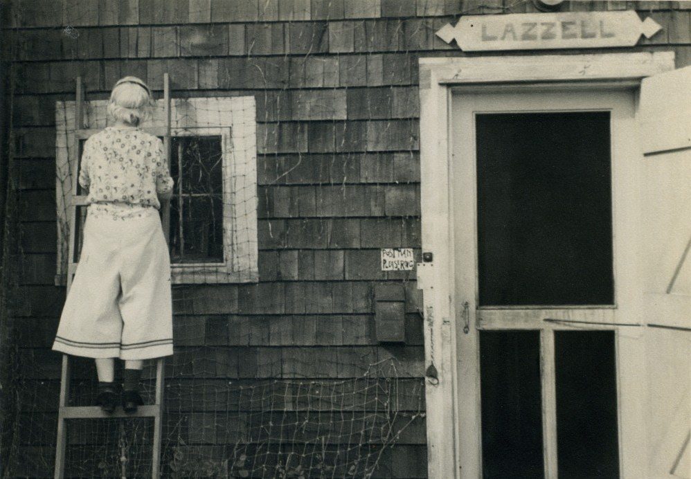 Photo of Blanche Lazell at her studio, 1951