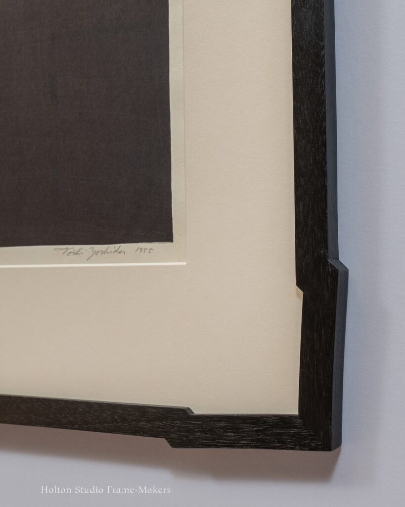 Framed Toshi Yoshida print--frame detail