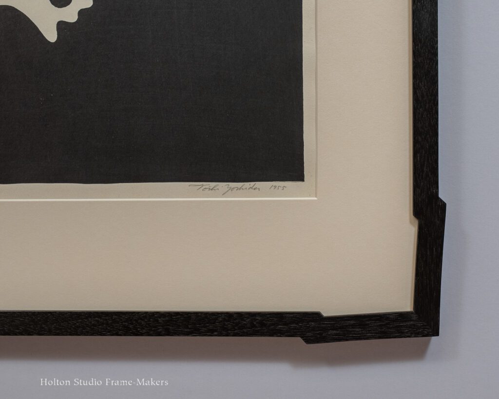 Framed Toshi Yoshida print--frame detail