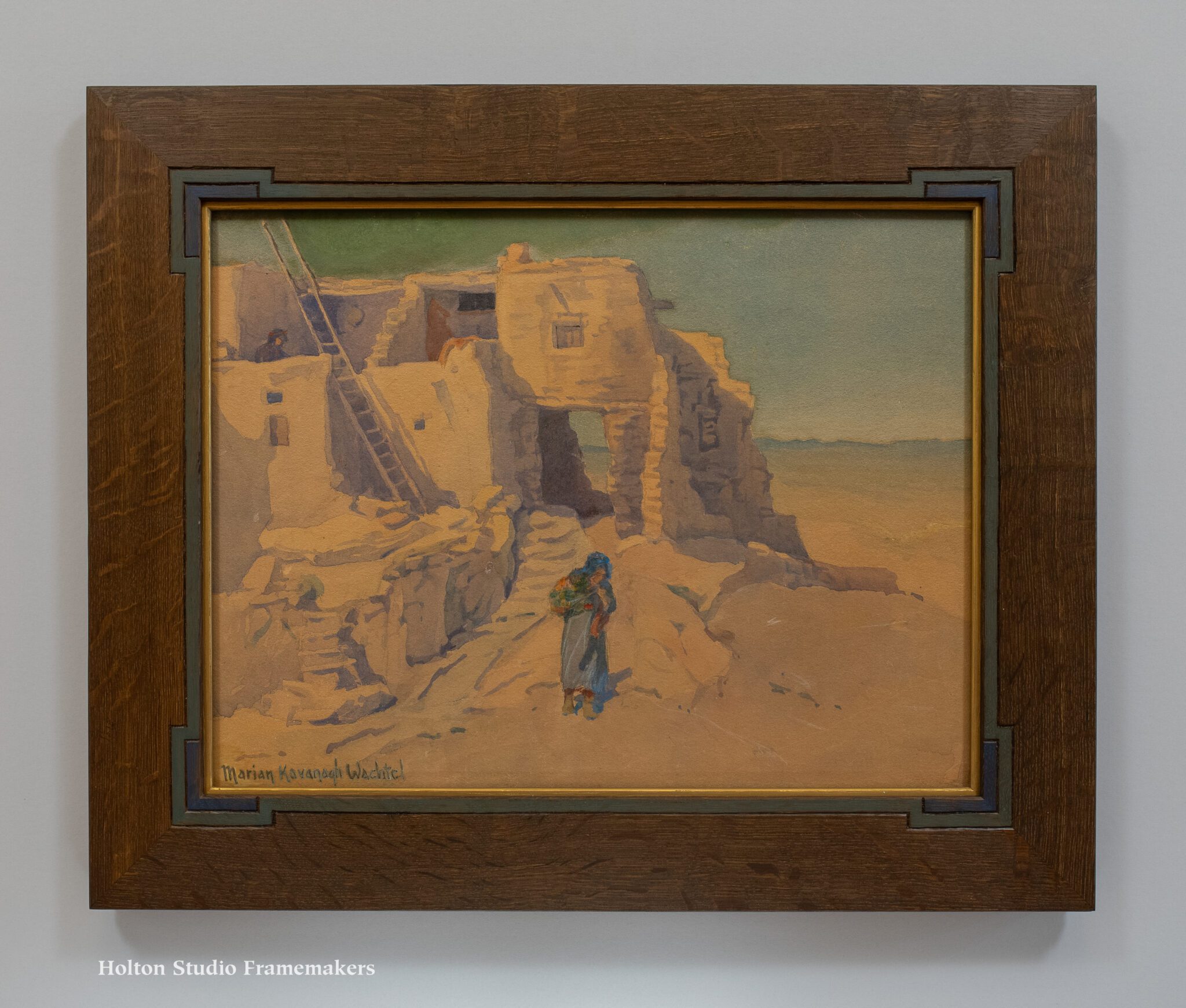 MK Wachtel watercolor, framed