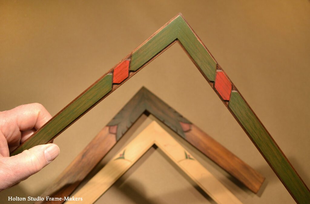 Painted picture frame corner samples