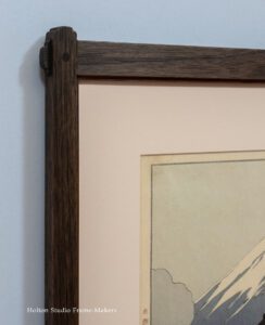 Framed Hiroshi Yoshida print, "Funatsu", detail