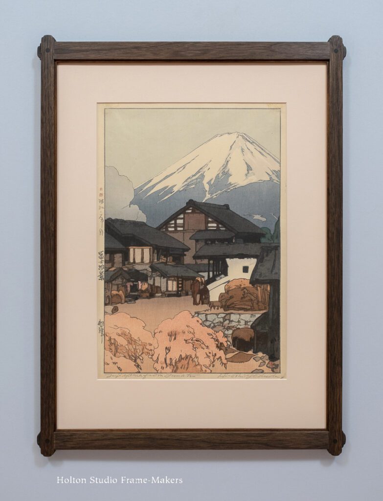Framed Hiroshi Yoshida print, "Funatsu"
